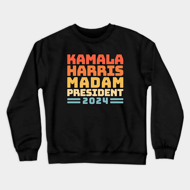 Kamala Harris Madam President Retro Crewneck Sweatshirt by codeclothes